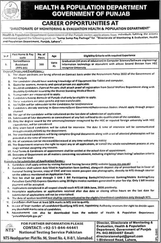 cm punjab health and population department jobs