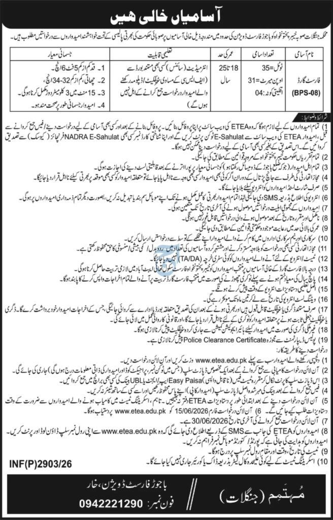 forest guard jobs kpk