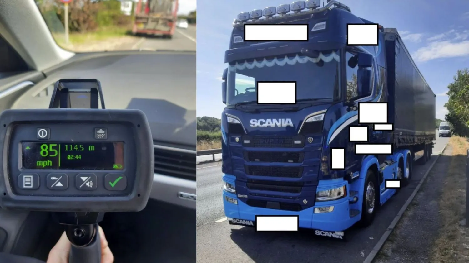 a55 broughton hgv speeding