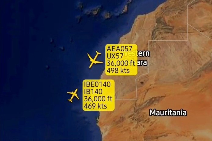 canary islands airspace tcas event