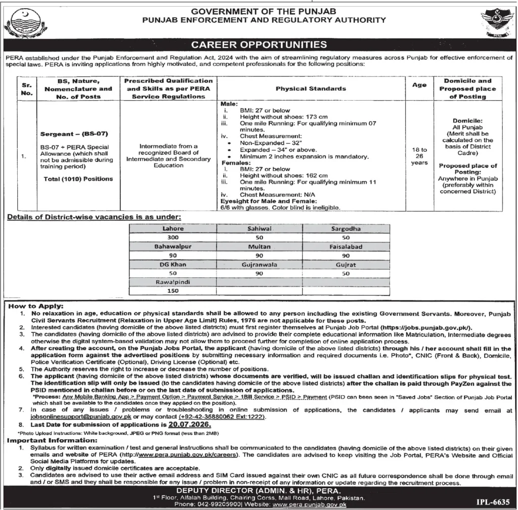 pera sergeant jobs
