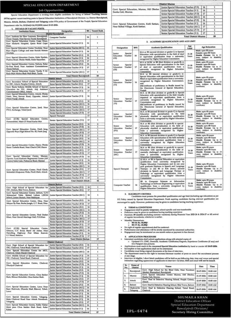 sed punjab gov pk