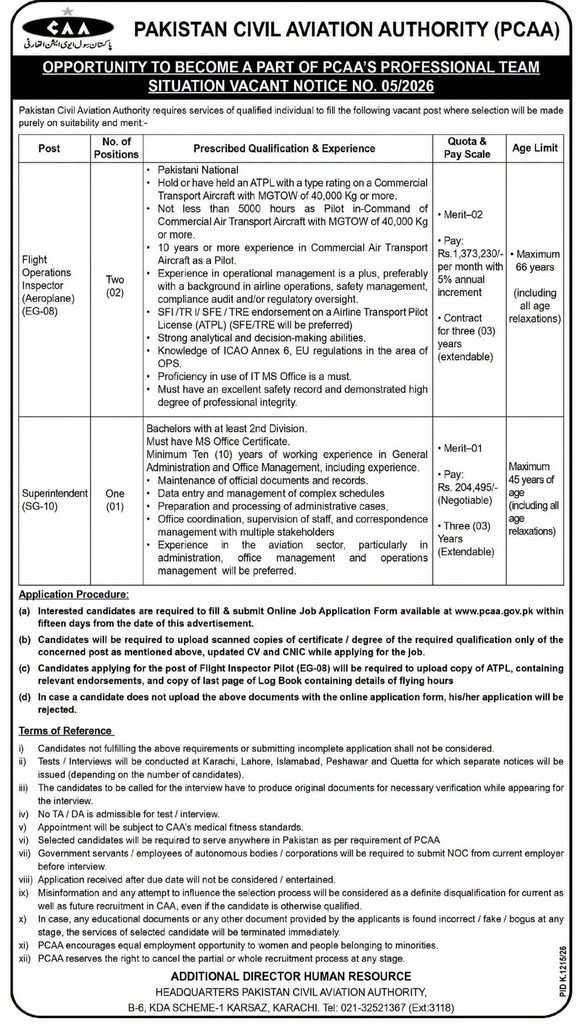 Pakistan Airport Authority Jobs